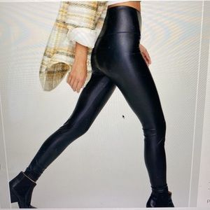 Wilfred Free Daria High Waisted Vegan Faux Leather Fitted Leggings Black Size XS